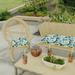 18" x 18" Blue Floral Tufted Contoured Outdoor Wicker Seat Cushion (Set of 2) - 18'' L x 18'' W x 4'' H