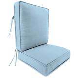 Sunbrella 22" x 45" Blue Solid Outdoor Deep Seat Chair Cushion Set with Ties - 45'' L x 22'' W x 4'' H