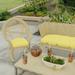 19" x 19" Yellow Solid Tufted Outdoor Wicker Seat Cushion (Set of 2) - 19'' L x 19'' W x 4'' H
