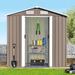 6 x 4FT Outdoor Storage Shed, Metal Storage Shed with with Adjustable Shelf and Lockable Door, Tool Shed Cabinet for Backyard