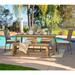 Coaster Sierra 6 Piece Eucalyptus Wooden Rectangular Outdoor Dining Set, Natural - 70.75 x 35.5 x 29.25 inches