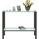 Glass Top Console Table for Entryway Skinny Sofa Table Narrow Entry Table with Black Legs Glass Entryway Table (Black Entry Table)
