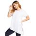 Plus Size Women's Short-Sleeve Asymmetrical Tunic by June+Vie in White (Size 30/32)