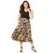 Plus Size Women's Fit & Flare Flyaway Dress by Catherines in Black Floral (Size 3X)