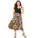 Plus Size Women's Fit & Flare Flyaway Dress by Catherines in Black Floral (Size 2X)