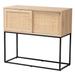 Amelia Mid-Century Modern Transitional Natural Brown Finished Wood And Natural Rattan Sideboard Buff by Baxton Studio in Natural Brown Black