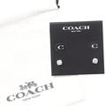 Coach Jewelry | Coach Signature C Stud Earrings Set Silver Plated New Designer Classic Stone | Color: Silver/White | Size: Os