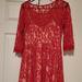 Free People Dresses | Free People Floral Mesh Lace Dress - Size 2 | Color: Red/White | Size: 2