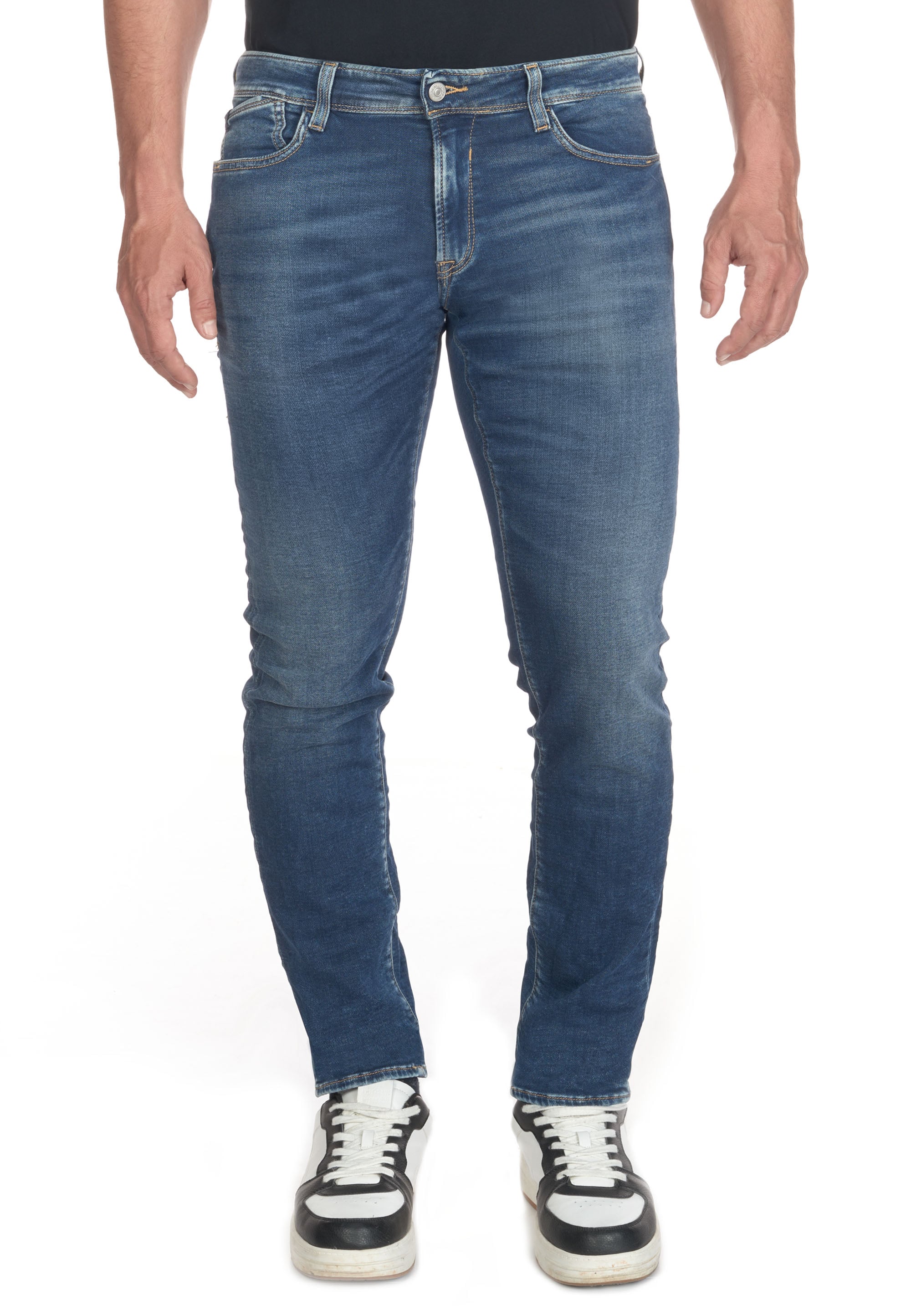 Slim-fit-Jeans LE TEMPS DES CERISES "700/11JO", Herren, Gr. 34, US-Größen, blau, 98% Baumwolle, 2% Elasthan, Jeans Slim-fit-Jeans, in tollem Slim Fit-Schnitt