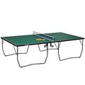 SPORTNOW 9FT Folding Table Tennis Table, Portable Full-Size Ping Pong Table w/ 8 Wheels, 2 Bats, 3 Balls, Quick Set-Up Indoor Game Table - Green