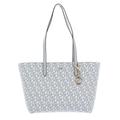 DKNY Women's Bryant Park Medium Coated Logo Zip Tote Bag, Grey Melange