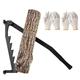 Firewood Kindling Splitter Wall Mount with gloves, 60cm/23.6 inch Wall Mounted Kindling Splitter, for Wood Cast Iron Manual Log Splitter Hand Sturdy Firewood Cutter