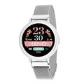 LIU JO Smartwatch Eye Silver Damen Armbanduhr mit Gehäuse aus Aluminium und Armband aus Stahl, Zifferblattfarbe: LCD, Gehäusedurchmesser: 40 mm, SWLJ055