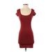 H&M Casual Dress - Bodycon Scoop Neck Short sleeves: Orange Print Dresses - Women's Size X-Small