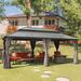 Domi Louvered 20 Ft. D X 12 Ft. W Galvanized Steel Patio Gazebo w/ Overhang Slope-design Double Roof Aluminum/Hardtop/Metal/Steel in Gray | Wayfair