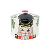 VIETRI Nutcrackers Biscotti Jar in Black/Green/Red | 6.5 H x 7 W x 7 D in | Wayfair NTC-9744