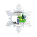 The Holiday Aisle® Personalized Friendly Folks Cartoon Snowflake Landscaper Christmas Holiday Shaped Ornament Plastic in Green | Wayfair