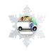 The Holiday Aisle® Personalized Friendly Folks Cartoon Snowflake Service Van, Delivery, Contractor | 5.5 H x 5.5 W x 0.25 D in | Wayfair