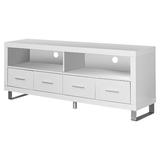 Monarch Specialties Inc TV Stand for TVs up to 48" Wood in White | 23.75 H x 60 W x 15.75 D in | Wayfair VM-2518