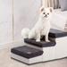 Tucker Murphy Pet™ 3 Tiers Multifunctional Foldable Pet Steps Stairs w/ Storage Space, Grey Fabric in Gray | 12 H x 14 W x 22 D in | Wayfair