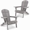 Dovecove Selas Solid Wood Folding Adirondack Chairs Wood in Gray | 36 H x 31 W x 28 D in | Wayfair 7D592890941747C5A875A8E9AA251B0D