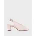 Hobbs Womens Suede Buckle Block Heel Slingback Sandals - 4 - Pink, Pink,Navy,Light Blue