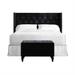 CraftPorch 2 Piece Bedroom Bench Set Velvet Wingback Upholstered Bed