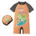 wofedyo Baby Boy Clothes Toddler Kids Baby Boys Girls Swimsuit 1 Piece Zipper Bathing Suit Swimwear with Hat Rash Guard Surfing Suit Upf 50+ Baby Clothes