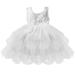 YDOJG Summer Baby Girls First Birthday Princess Dress Lace Tulle Layer Tutu Skirts Flower Dress For Girls for 4-5 Years
