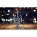 ICE ARMOR 11 H Two Medieval Silver Dragons with Sword Guardian Statue Fantasy Decoration Figurine