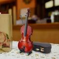 Mini Violin Model Ornament Craft Decorative Ornaments Gifts Musical Instrument 8cm