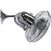 Matthews Fan Company KC-CR - Kaye 90Â° oscillating 3-speed 13 ceiling or wall fan in polished chrome finish. Indoor and covered patio rated