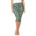 Plus Size Women's Curvy Colorblock Pencil Skirt by Catherines in Olive Green Texture (Size 5X)