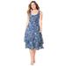 Plus Size Women's Georgette Flyaway Midi Dress by Catherines in Navy Ditsy Floral (Size 1X)