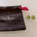 Kate Spade Jewelry | Kate Spade Large Green Crystal Stud Earrings. Worn Once. | Color: Gold/Green | Size: Os