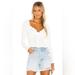 Free People Tops | Free People Ladybug Long Sleeve Top White Xs | Color: White | Size: Xs