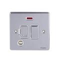 Schneider Electric Ultimate Low Profile - Switched Fused Connection Unit, with Flex Outlet and Neon Indicator, 13A, GU5514WPC, Polished Chrome with White Insert