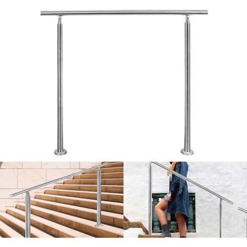 160cm Treppengeländer Edelstahl Handlauf Geländer für Treppen Brüstung Balkon mit 0 Querstreben,