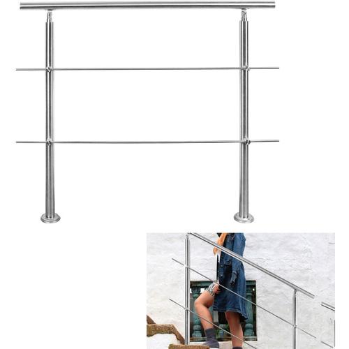 Randaco 100cm Treppengeländer Edelstahl Handlauf Geländer für Treppen Brüstung Balkon mit 2