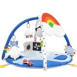 Onewell Rainbow Baby Gym w/ Hanging Toys Fabric in Blue | 21.5 H x 35 W x 35 D in | Wayfair JQJHHALERW0259B