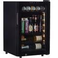 Smith & Hanks 80 Bottle & 60 Can Single Zone Freestanding/Built-in Wine & Beverage Refrigerator, Glass in Black | 28.5 H x 18 W x 22 D in | Wayfair