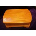 Truly Wonderful Vintage Light Oak Jewellery Box With Red Velveteen Interior