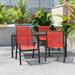 Lark Manor™ Artu Outdoor Stack Chair w/ Flex Comfort Material & Metal Frame Sling in Red | 36 H x 21.25 W x 29 D in | Wayfair