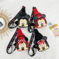 Sacs de poitrine en toile Disney Cartoon pour enfants Minnie Mouse sirène initiée sacs à