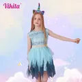 VIKITA – robes d'été pour enfants sans manches robe de princesse de fête robe sirène irrégulière