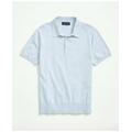 Brooks Brothers Men's Supima Cotton Short-Sleeve Polo Sweater | Light Blue Heather | Size 2XL