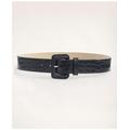 Brooks Brothers Women's Leather Croc Embossed Belt | Black | Size XS