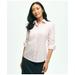 Brooks Brothers Women's Fitted Stretch Supima Cotton Non-Iron Mini Stripe Dress Shirt | Pink | Size 12