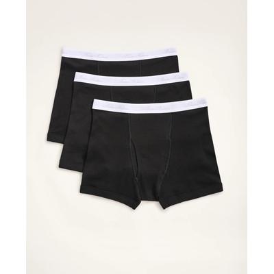Brooks Brothers Men's Supima Cotton Boxer Briefs - 3 Pack | Black | Size Small
