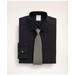 Brooks Brothers Men's Stretch Supima Cotton Non-Iron Pinpoint Oxford Ainsley Collar Dress Shirt | Black | Size 15½ 32